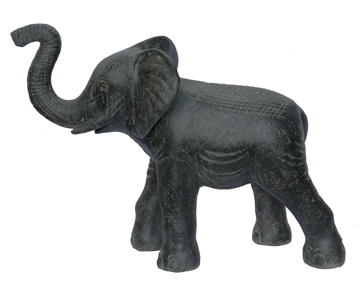  Product image 3 of the product “Elephant, 105 cm Length | Cast stone, handcrafted & coloured ”